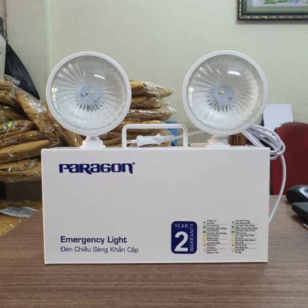 PARAGON Đèn sạc khẩn cấp Led 2x1W PEMD21SW, Pin 3 giờ, có chế độ test tự động, BH 2 năm