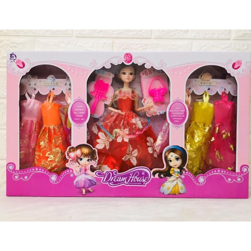 HỘP BÚP BÊ BARBIE CÙNG BỘ SƯU TẬP VÁY DẠ HỘI