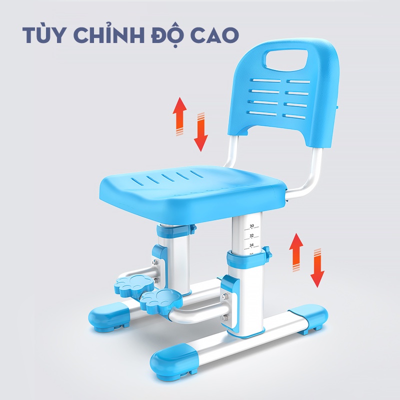 Ghế học sinh thông minh chống gù tùy chỉnh độ cao có gác chân có dây đai và lớp đệm ngồi