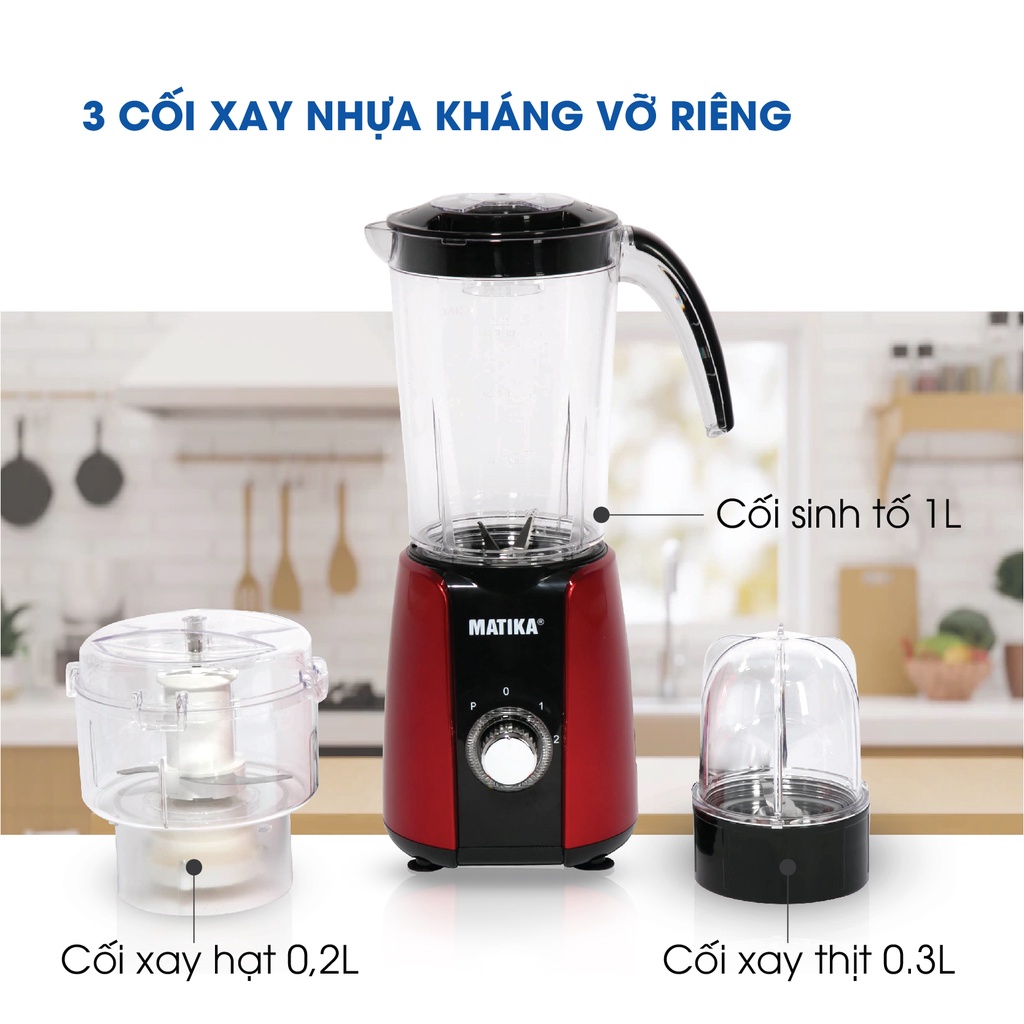 Máy Xay Sinh Tố Đa Năng MATIKA 3 Cối MTK-3121