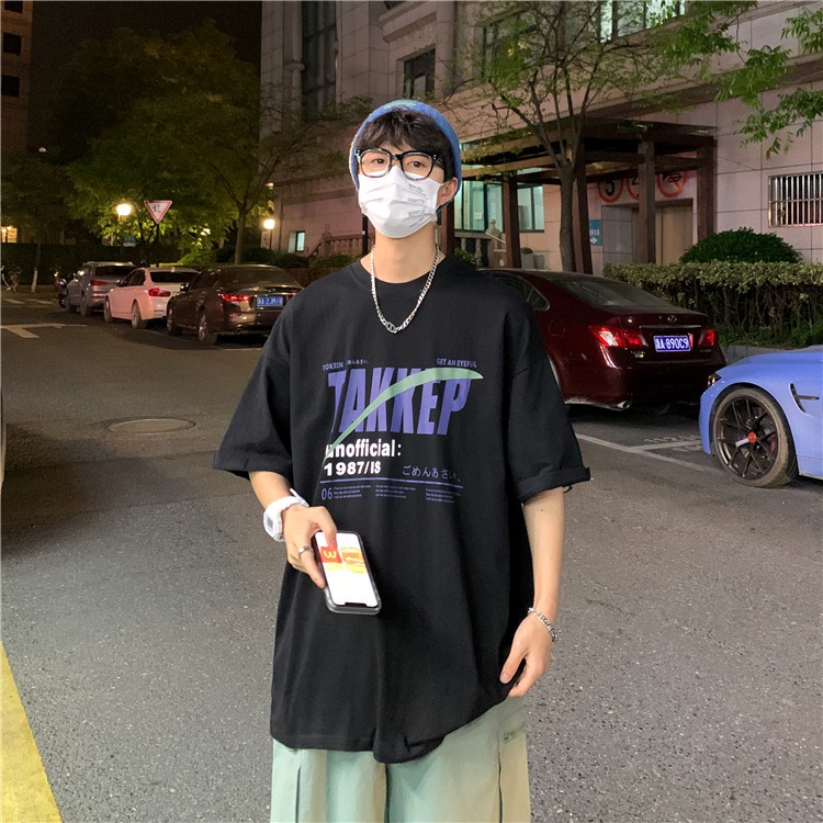Áo phông nam nữ unisex form rộng tay lỡ thun teen cổ tròn oversize cotton TAKKEP giá rẻ màu đen trắng tee SamMy96 Shop