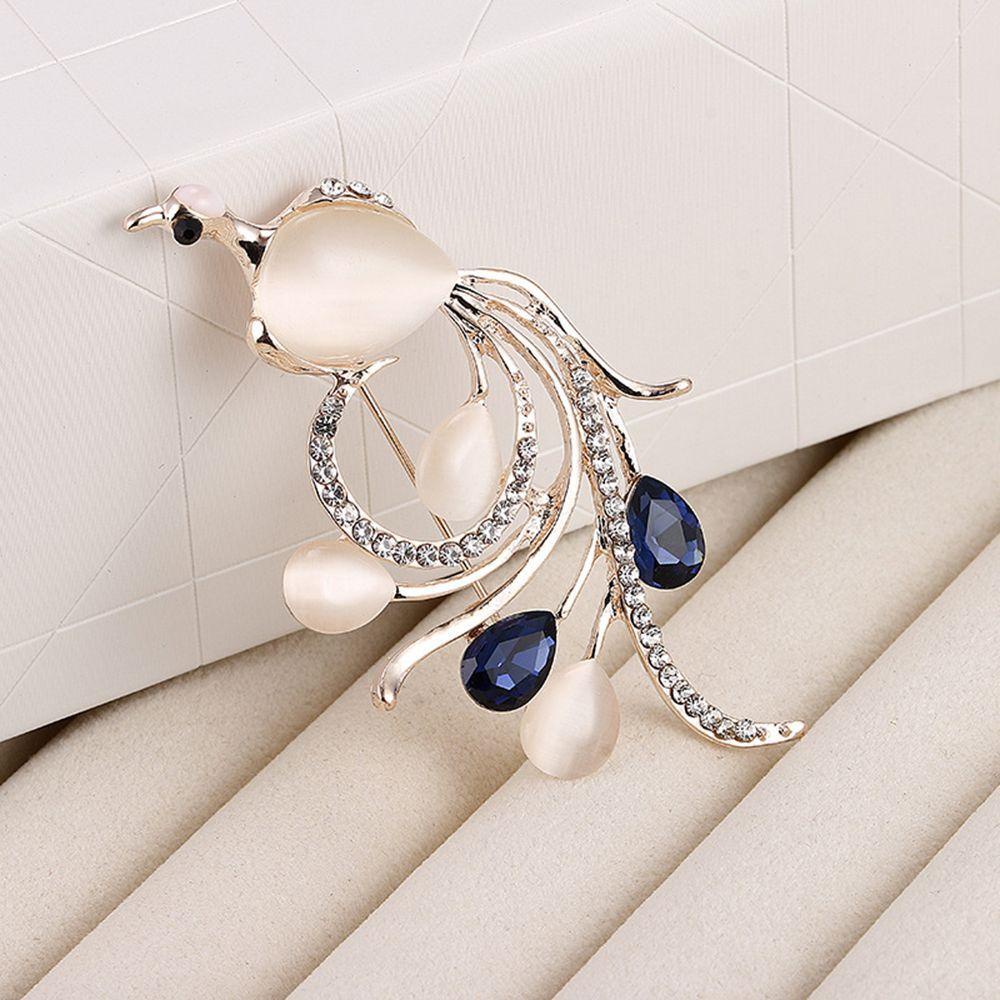 Trâm Cài Áo Hình Chim Phượng Hoàng Đính Đá Opal Thời Trang Cho Nữ