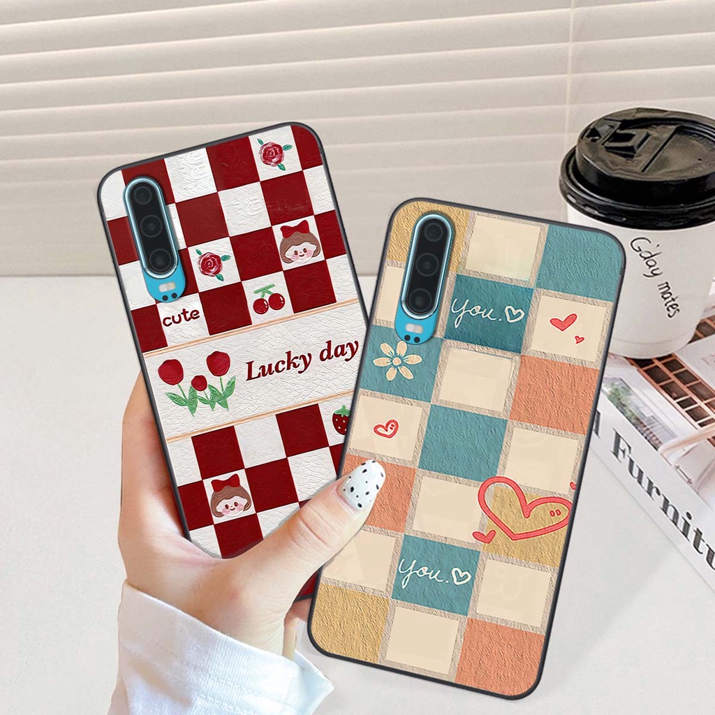 Ốp Huawei P30 / P30 Pro caro trái tim cá tính, thời trang siêu đẹp, siêu phong cách