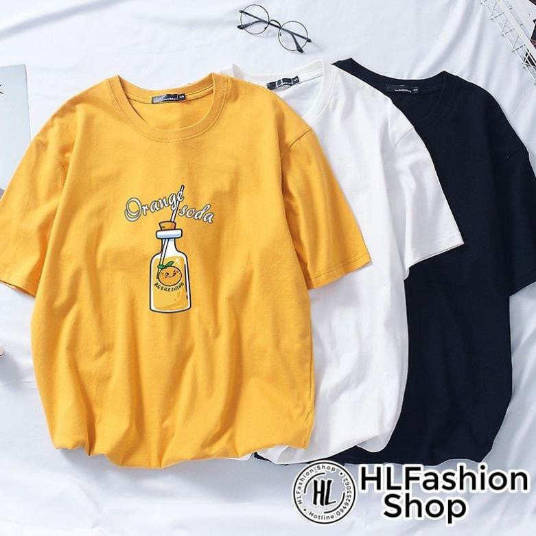 Áo thun tay lỡ form rộng chai nước Orange Soda cực xinh tươi, áo phông VHLFashion