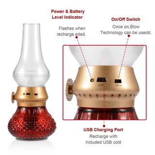 Đèn LED để bàn giả đèn dầu kiểu retro
