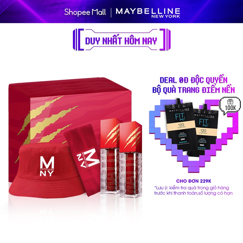 [Mã FMCGMALL -8% đơn 250K] Bộ Đôi Son Kem Mịn Lì Như Nhung Cushion Mattes Uncaged Maybelline New York