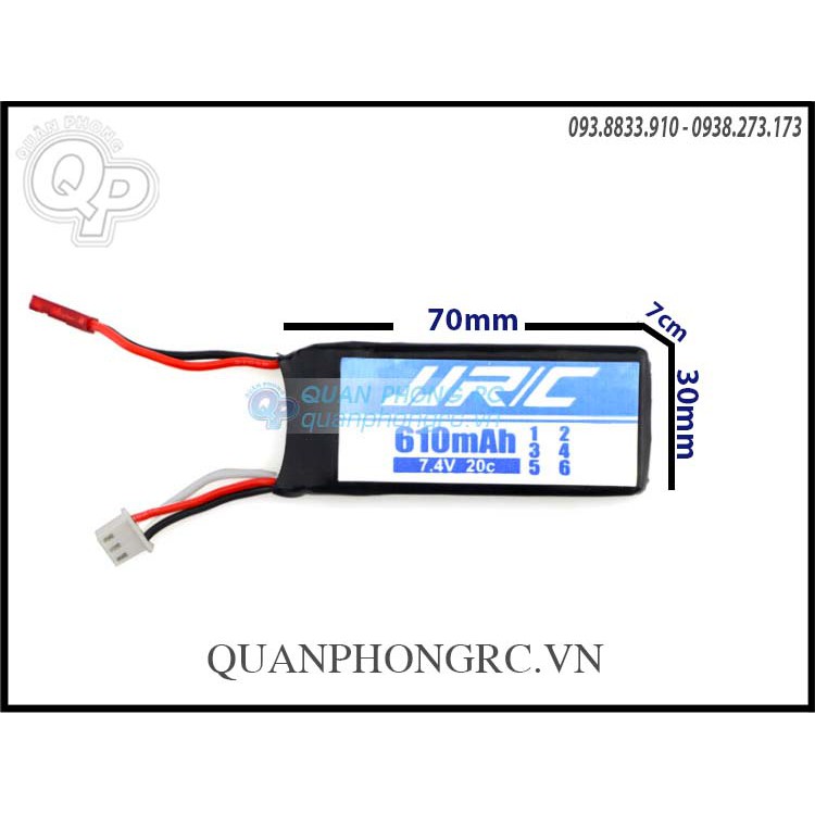 Pin 2S 7.4V - 610mAh dùng cho TX XK