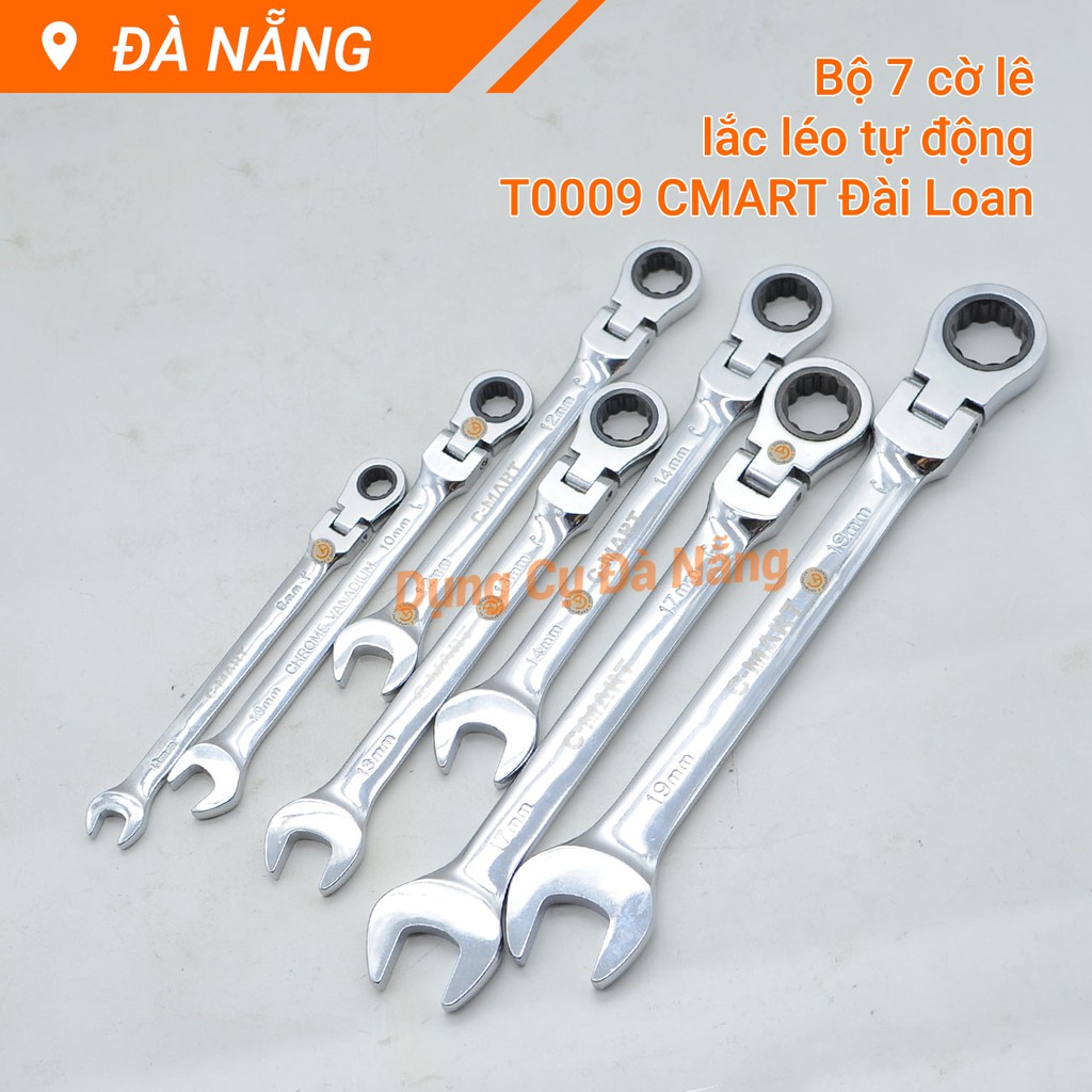 Bộ 7 cờ lê vòng miệng tự động C-Mart Tools