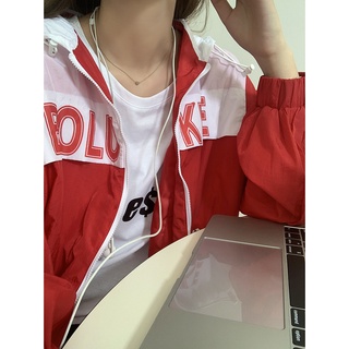 Áo Khoác Gió Phối Màu Đỏ 776