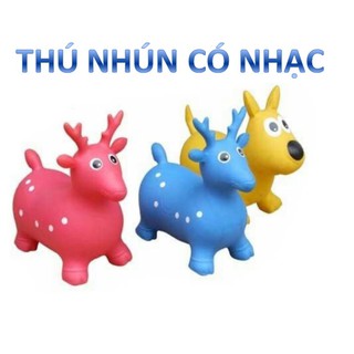 Thú Nhún Bơm Hơi Hình Con Tuần Lộc siêu đáng yêu