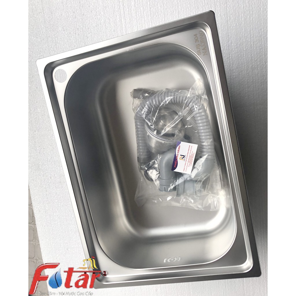 Chậu Rửa Chén Bát INOX N27 6045 DẬP Tặng Bộ Xả chậu Thoát nước