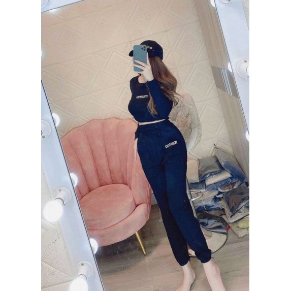 Set thể thao croptop tay dài cá tính ( kèm hình thật )