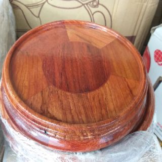 Đế bát nhang gỗ Hương mặt 20cm x cao 6cm