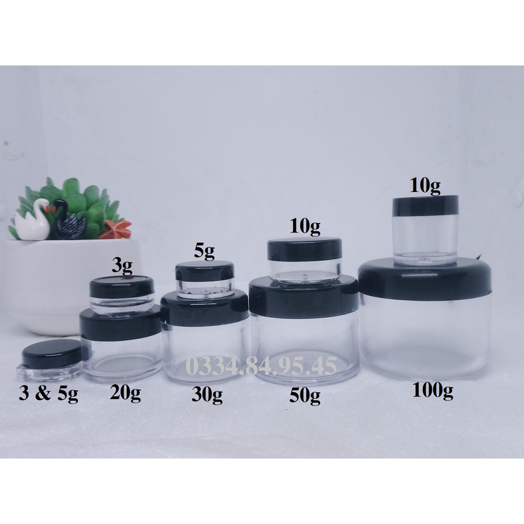 Hũ nhựa chiết mỹ phẩm 2g 3g, 5g, 7g, 10g, 15g, 20g, 30g, 50g, 100g - HỦ NHỰA