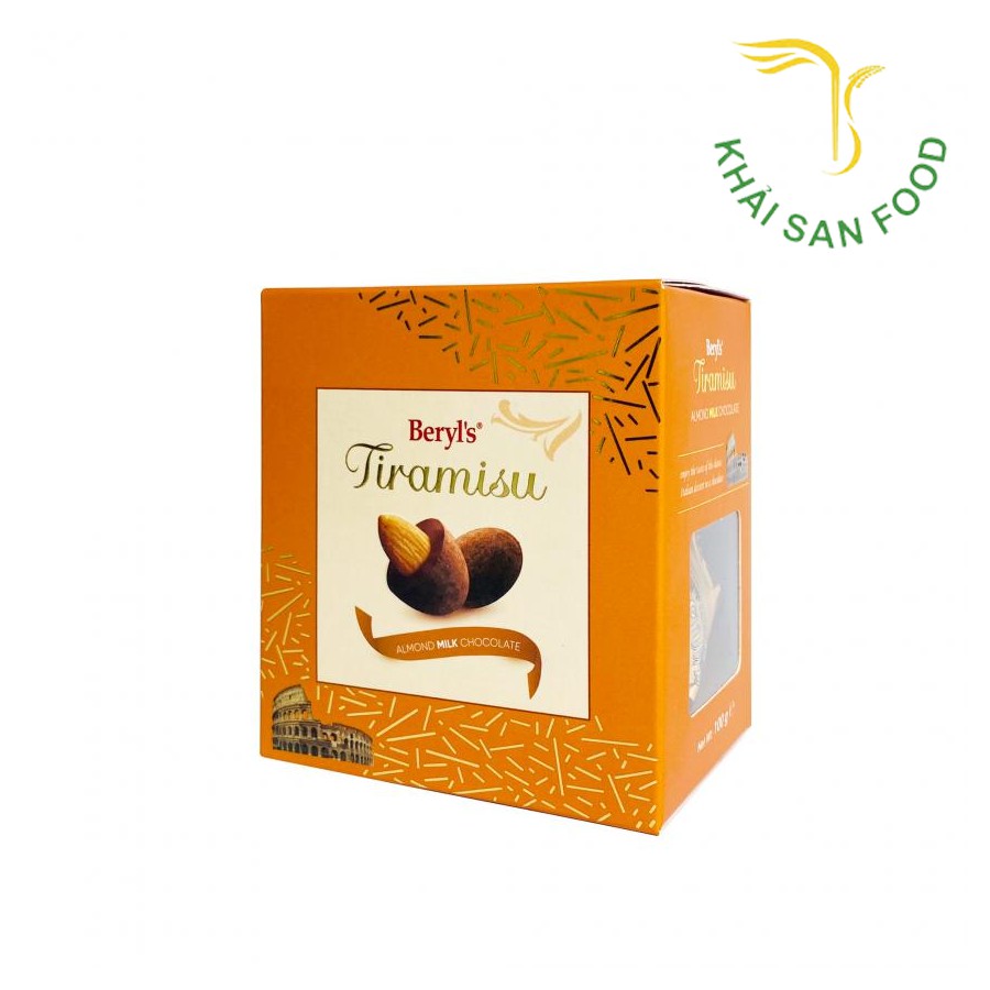 Socola Almond Tiramisu Milk Berlys Hộp 100g