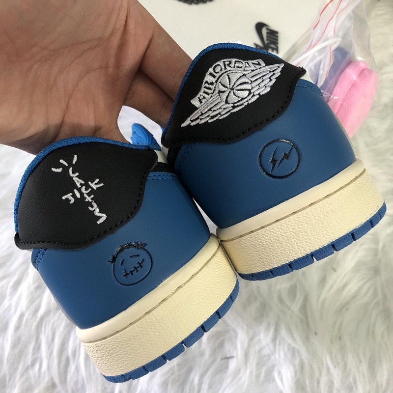 Giày thể thao nam nữ Jordan 1 Low Fragment x Travis Scott hàng 1:1 chuẩn