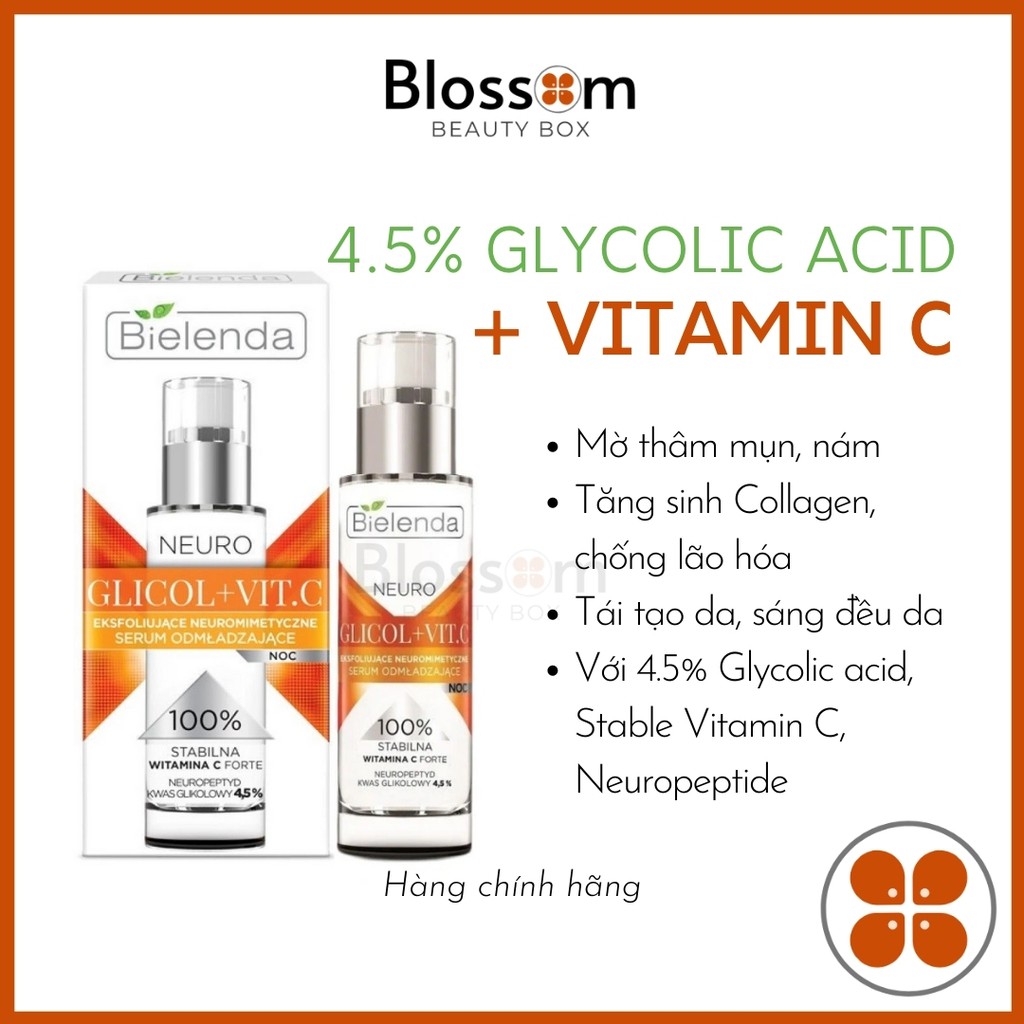 Serum sáng da Glycolic Acid + Vitamin C Bielenda Mezo