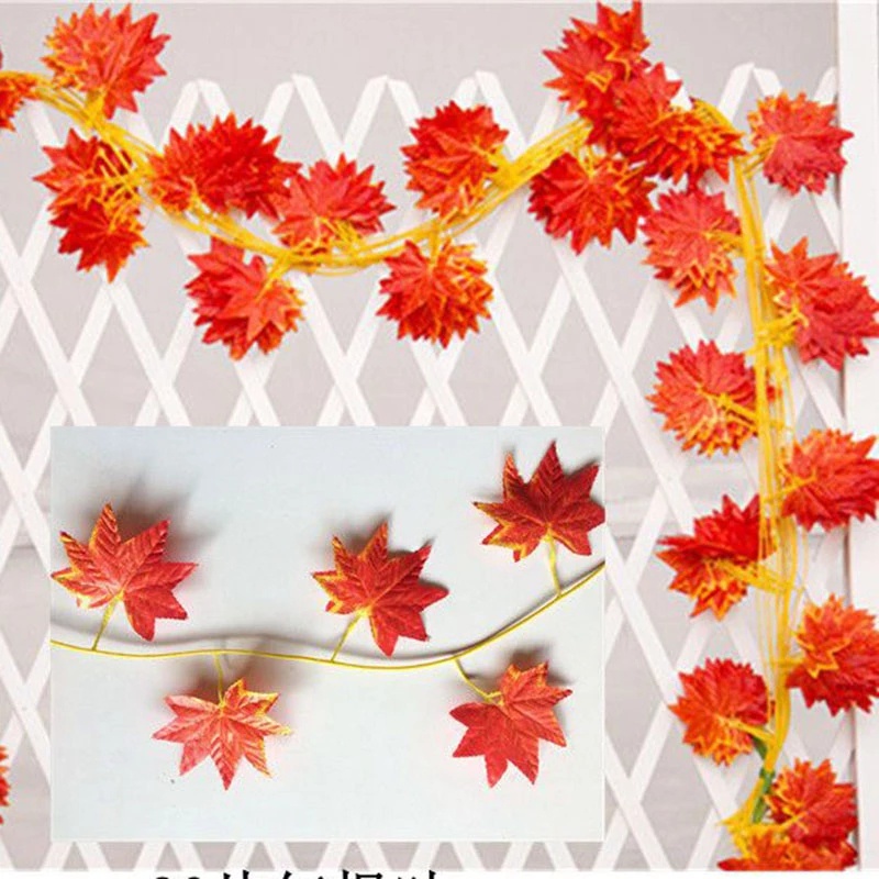 Dây Lá Phong Giả Dài 2.4M Dùng Trang Trí Tiệc Cưới / Giáng Sinh / Halloween / Giáng Sinh