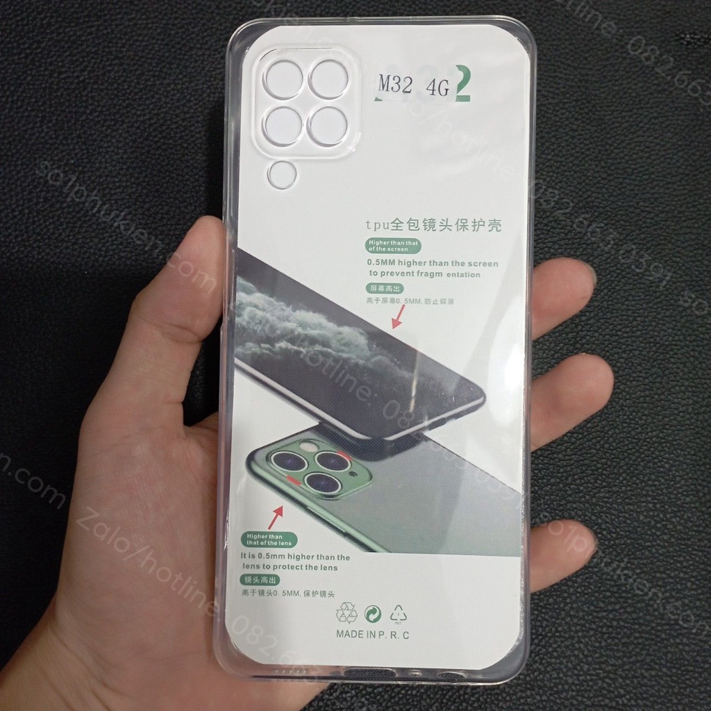 Ốp lưng Samsung A22 4G / M32 bảo vệ cam,loại dẻo trong dày