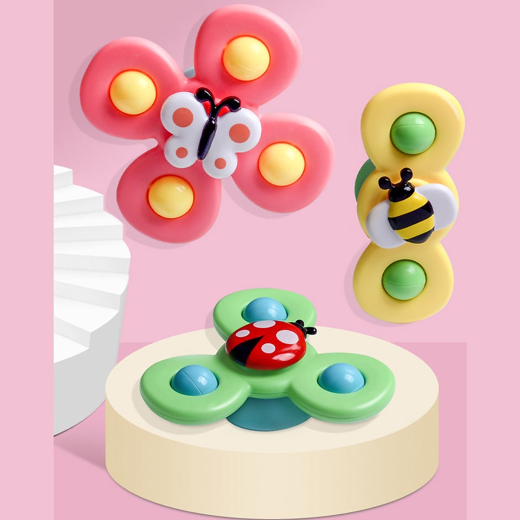 Set 3 đồ chơi con quay spinner hình côn trùng vui nhộn cho bé