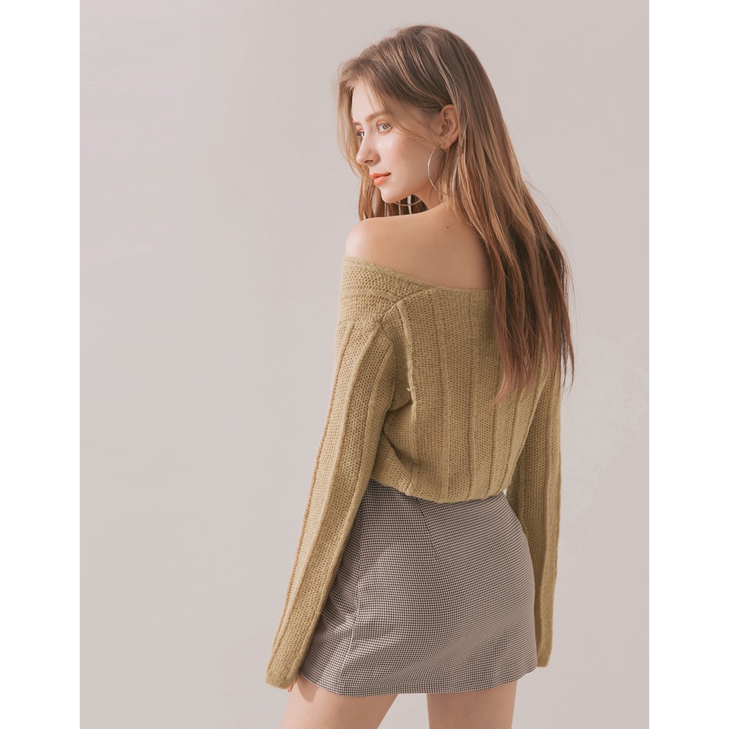 Áo len dệt gân tay loe dây rút eo nữ Air Space 2030112001 | BigBuy360 - bigbuy360.vn