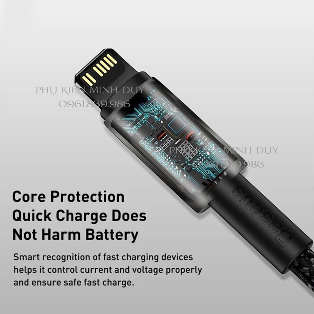 Cáp sạc dữ liệu Iphone 12 Baseus Tungsten Gold Fast Charging Data Cable Type-C to Lightning PD 20W ❤