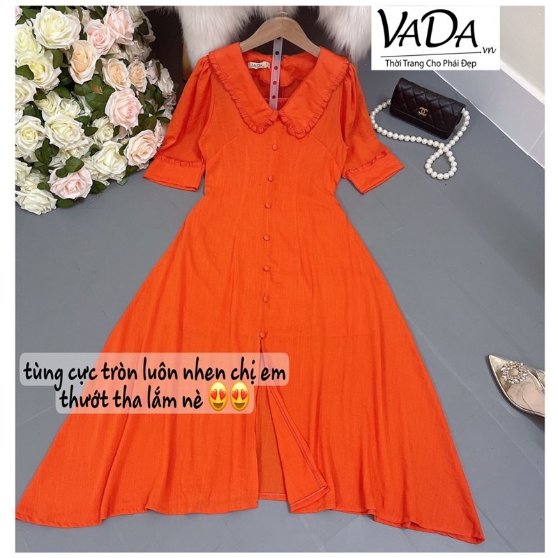 Đầm nữ maxi đi Biển, dự tiệc  cổ sen bèo tay ngắn xinh xắn  - Thời Trang VADA (Đ31) | BigBuy360 - bigbuy360.vn