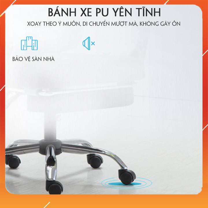 Ghế văn phòng cao cấp lưng lưới tản nhiệt có gác chân , xoay 360 độ , nâng hạ ghế