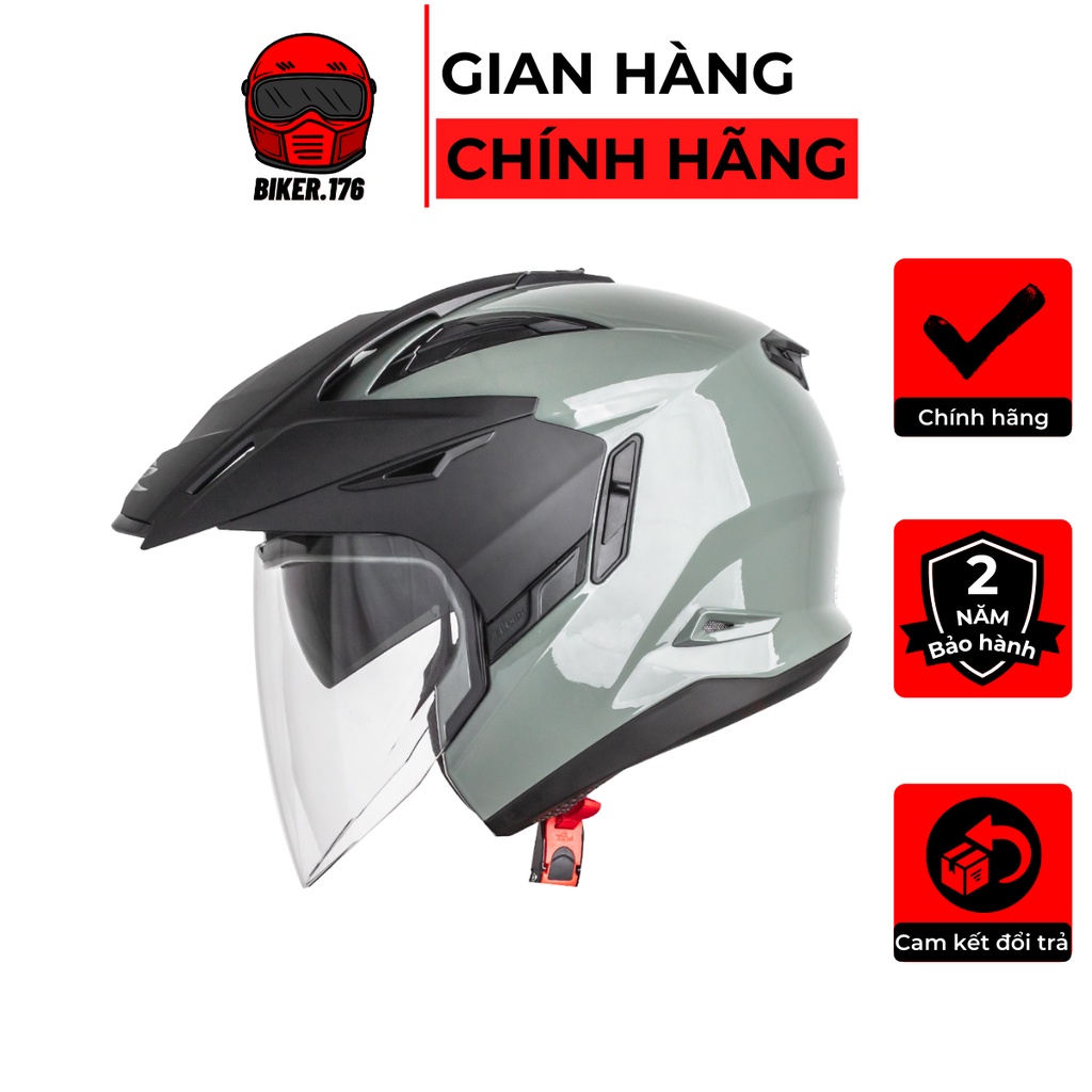 Mũ bảo hiểm 3/4 2 kính ZEUS 613B (Có thể tùy biển 9 kiểu mũ) - BIKER.176 - Mũ bảo hiểm chính hãng Vũng Tàu