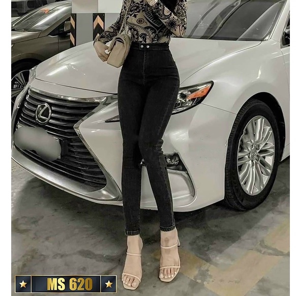 Quần jean nữ cao cấp lưng cao skinny ôm dáng, quần bò nữ trơn cạp cao co giãn thời trang A-T Fashion - MQ620 | BigBuy360 - bigbuy360.vn