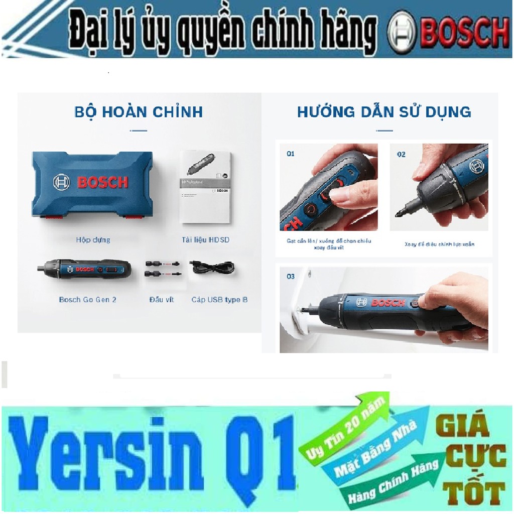 Máy vặn vít Bosch Go Gen 2 (2 mũi/32 mũi)