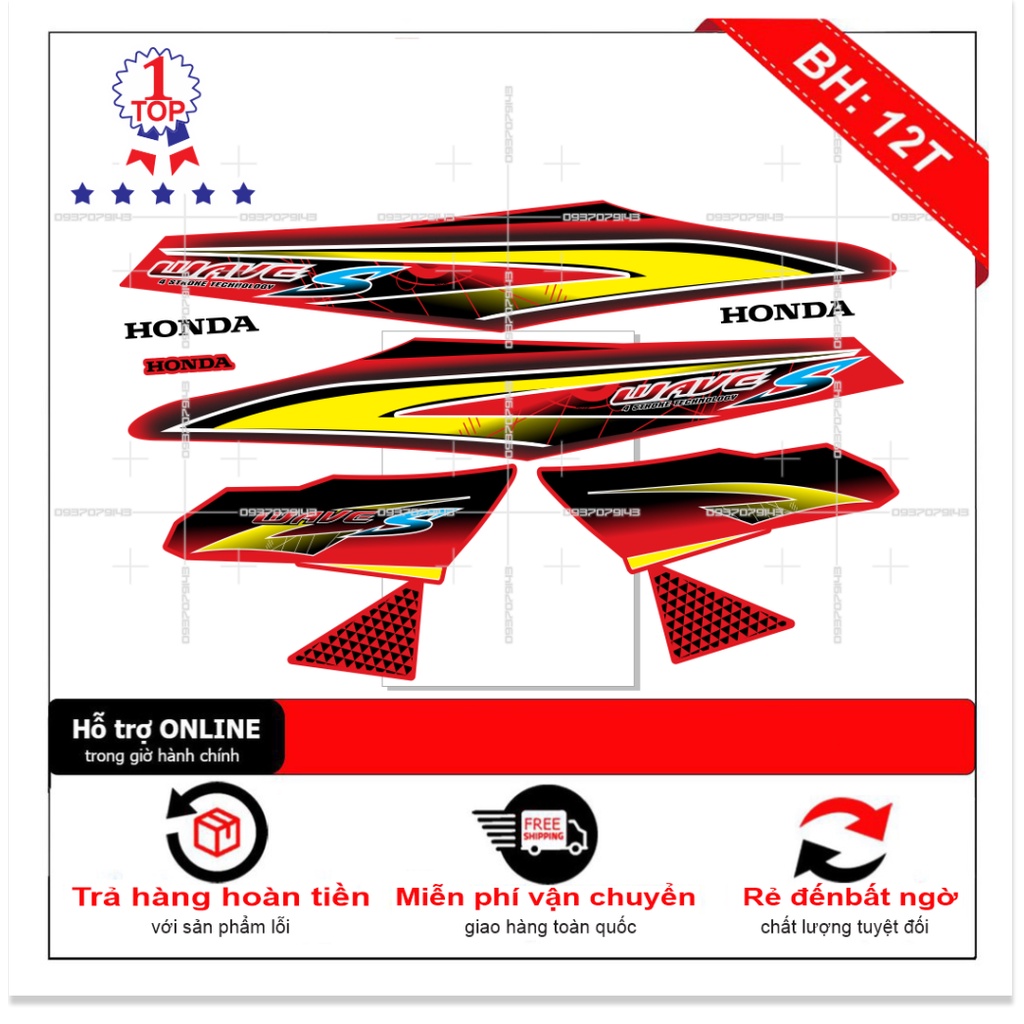 ( Quí khách vui lòng mang ra tiệm cho thợ dán ) Tem wave S 2017 pho decal