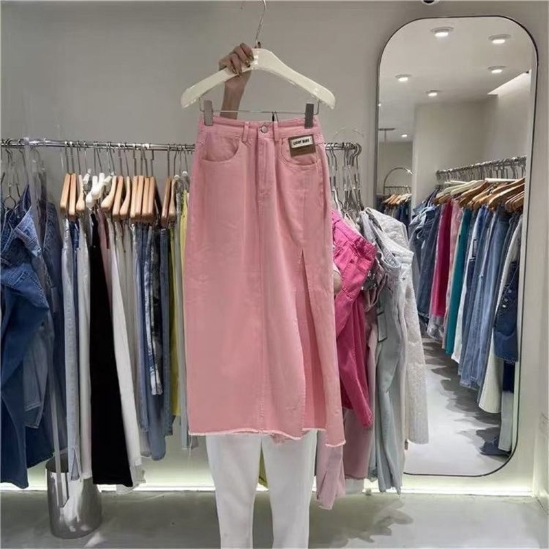 Chân váy jean Dáng Chữ A Lưng Cao Thiết Kế Mới Thời Trang Mùa Hè Cho Nữ