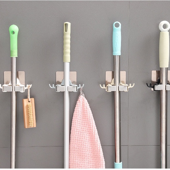 Móc dán treo câu lau nhà, chổi đa năng chịu lực tốt