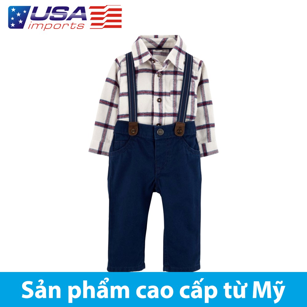 Set bodysuit sơ mi kèm quần Car-tờ Auth Từ Mỹ (120G242)