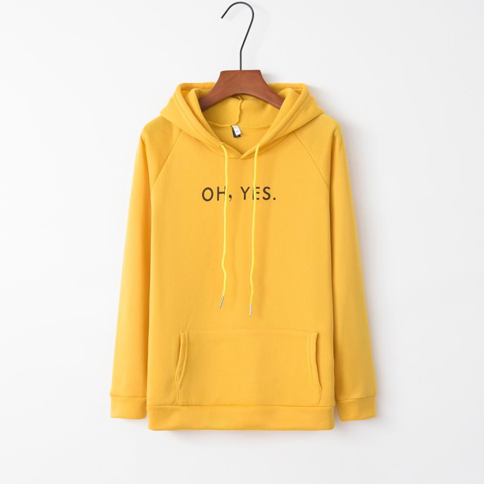 TODOBLACK Áo Hoodie In Chữ Oh Yes Cá Tính Cho Nữ