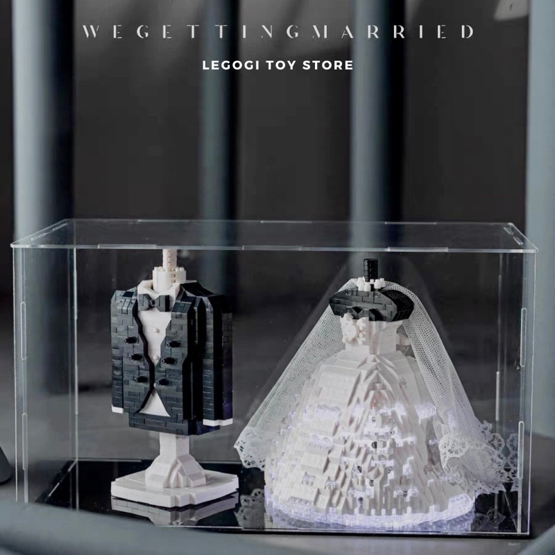 Đồ chơi lắp ráp Legogi VÁY CƯỚI CÔ DÂU VEST CHÚ RỂ PHI HÀNH GIA CẦU HÔN mô hình kỉ niệm quà cưới quà tặng cầu hôn