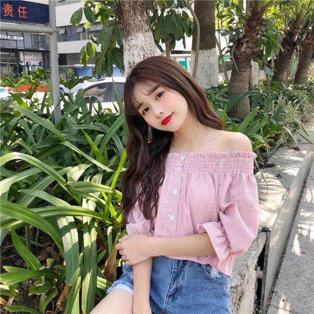 Áo trễ vai, áo kiểu, áo sơmi kiểu, áo kẻ sọc