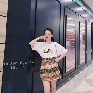 set áo phông chân váy thổ cẩm