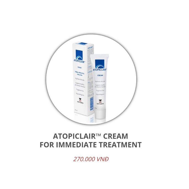 Atopiclair cream  kem dưỡng ẩm cho viêm da cơ địa, da nhạy cảm 40 ml