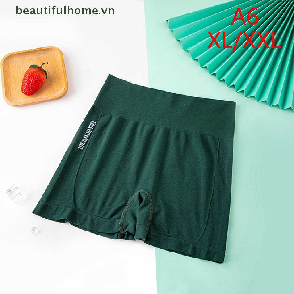 [beautifulhome] Quần Short Cạp Cao Tập Thể Dục Thể Thao Không Đường May Quần Đùi Đi Xe Đạp / Tập Gym [Người Đẹp]