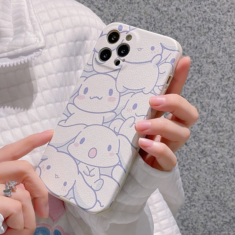 Ốp Lưng Da IMD Full Viền Bảo Vệ Camera Cinnamoroll - Y020