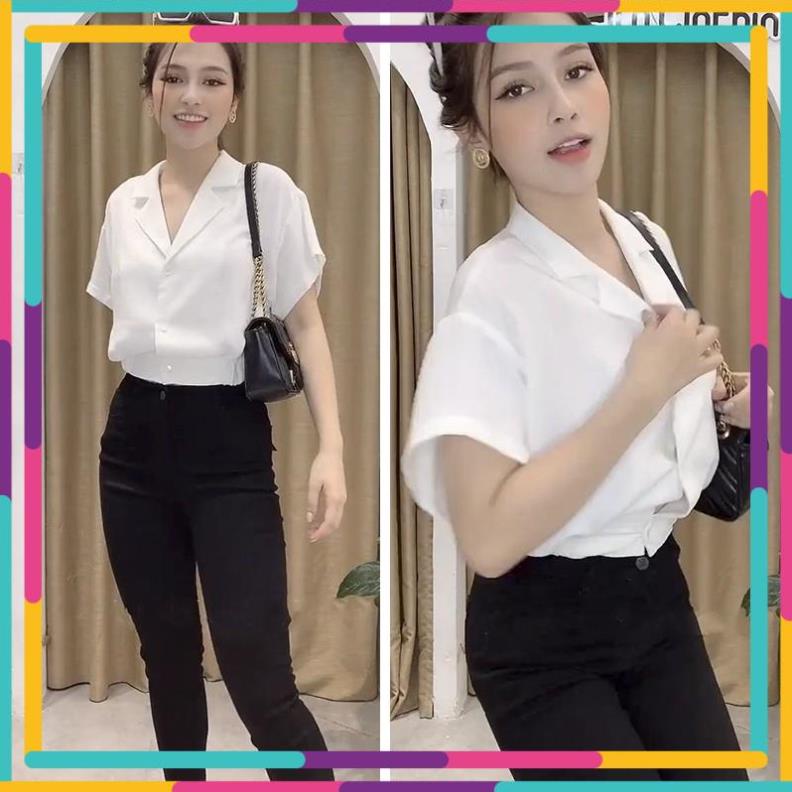 Áo Sơ Mi Nữ Trắng Ngắn Tay, Vải Voan Xịn Xò💖 Freeship💖 Sơ mi nữ trắng