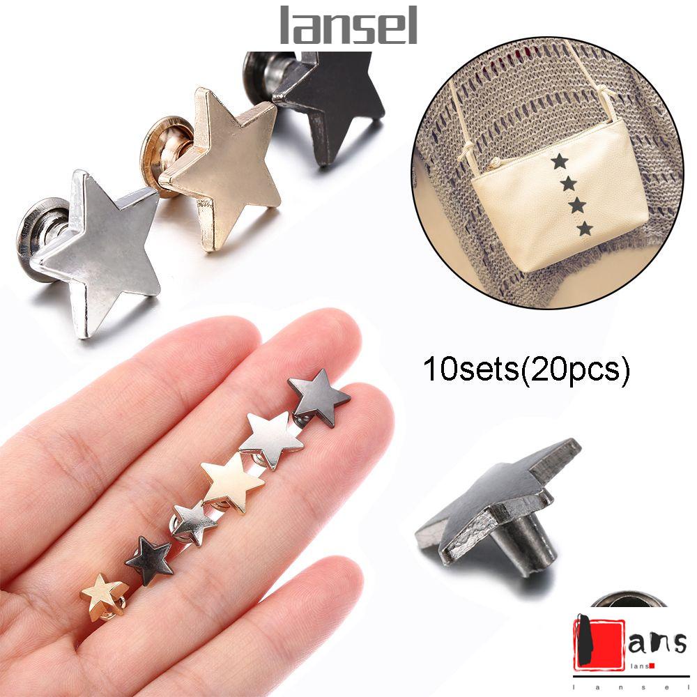 Set 10 Bộ 20 Nút Hình Ngôi Sao Nhiều Màu Sắc Trang Trí Quần Áo/Mũ/Túi Xách/Quần Áo DIY
