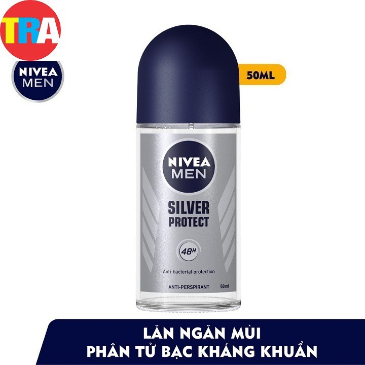 83778-Lăn ngăn mùi NIVEA MEN Silver Protect phân tử bạc 50ml