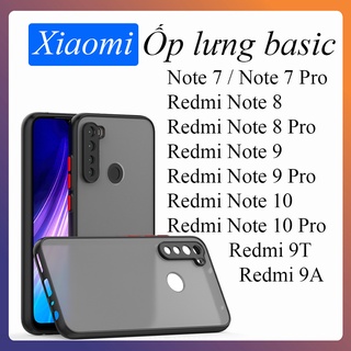 Ốp lưng redmi note 7 pro note 8 pro note 9 pro note 10 pro redmi 9t 9a nhám basic đen lịch lãm
