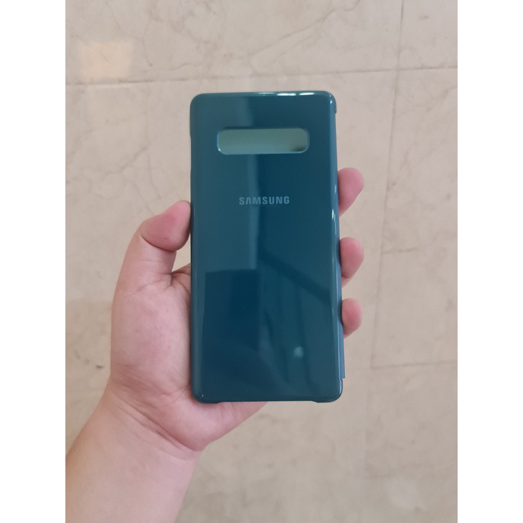 [Mã 66ELHASALE hoàn 7% đơn 500K] bao da clear view s10 plus -nobox,new , -chính hãng