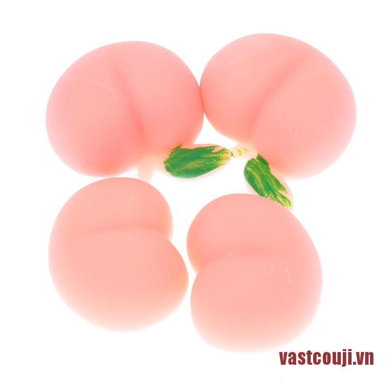 Vastcouji Set 2 Đồ Chơi Bóp Nén Bằng Silicon Mềm Hình Mông Quả Đào Đáng Yêu