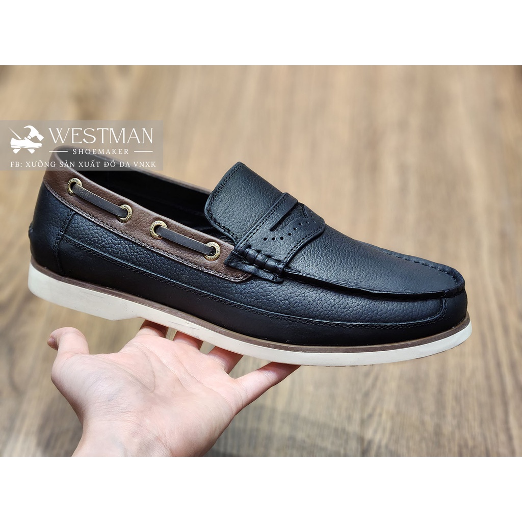 Giày lười nam Da bò thật Boatshoes Westman
