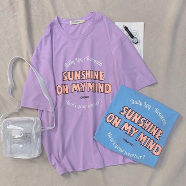 Áo thun phông PINK tay lỡ form rộng SUNSHINE Unisex